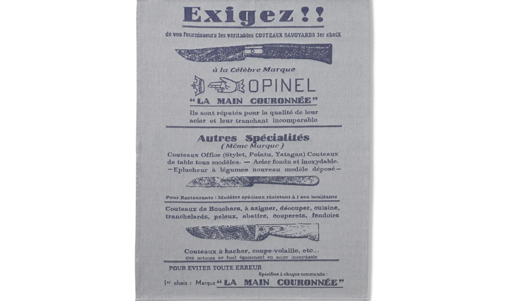 Sale Opinel Torchon «Exigez !»